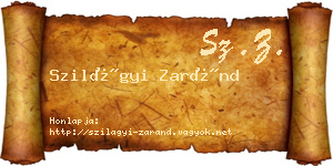 Szilágyi Zaránd névjegykártya